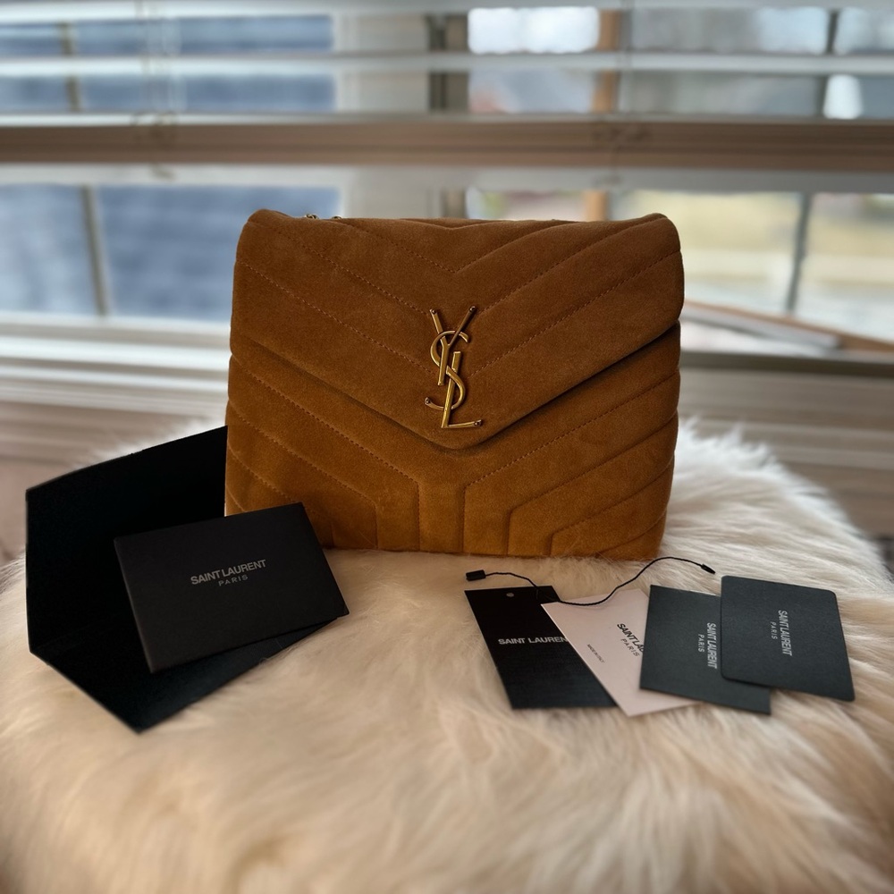 Saint Laurent Tan Suede Shoulder Bag